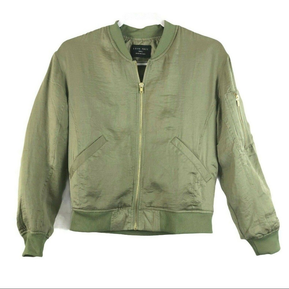 Olive Green Bomber Jacket from Love Tree 💚 M